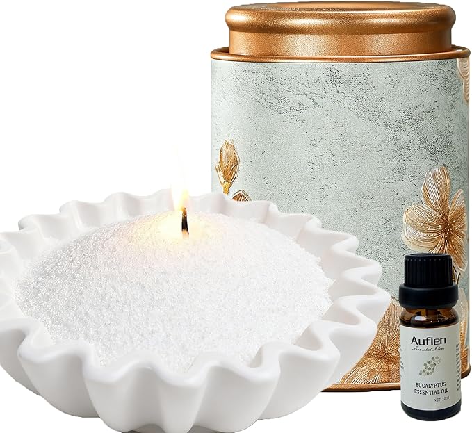 Aufien Candle Sand with Wicks, 14 Oz Pearled Candle, DIY Bead Powder Sand Wax Making kit Refillable Non Toxic for Handmade, Mother's Day Wedding and Halloween Christmas Decorations
