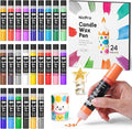 Nicpro Candle Wax Pen, 24 Colors 3D Candle Paint Include Glitter Silver Gold, Safe DIY Candle Making & Painting Kit, Dry Fast Vibrant Colors Wax Paint for Birthday Holidays Wedding Party (1 oz, 30 ml)