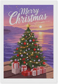 AIVKIEJK Diamond Painting Kits for Adults - Merry Christmas Coastal Winter Beach Painting DIY 5D Full Drill Diamond Dots Paintings with Diamonds Gem Art and Crafts Home Decor 8"x12"