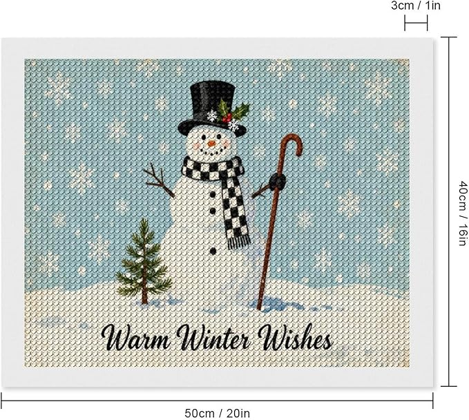 AIVKIEJK Diamond Painting Kits for Adults - Christmas Festive Winter Snowman Warm Winter Wishes Painting DIY 5D Full Drill Diamond Dots Paintings with Diamonds Gem Art and Crafts Home Decor 16"x20"