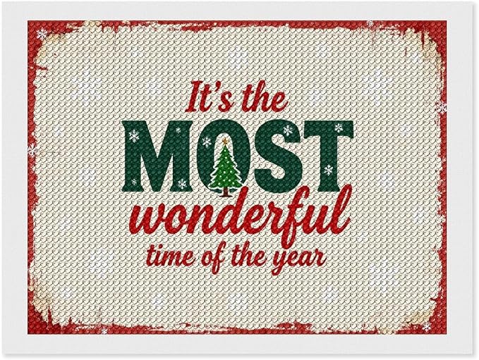 Diamond Painting Kits for Adults - Quote & Christmas Tree Humorous Most Wonderful Time of The Year Painting DIY 5D Full Drill Diamond Dots Paintings with Diamonds Gem Art And Crafts Home Decor 12"x16"