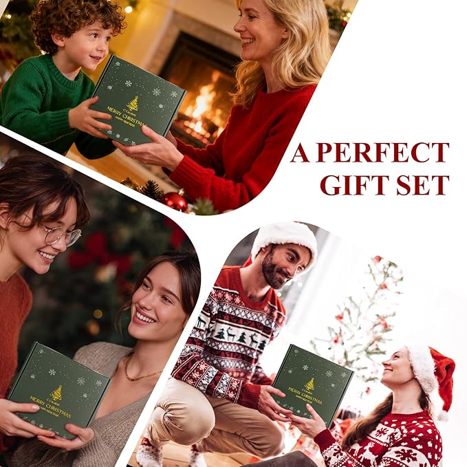 6 Pack Christmas Candles Gift Set, Scented Candles for Home, Soy Wax Luxury Decorative Candle Holiday Gift Set, Christmas Tree/Cookies/Hearth/Apple Cider/Spices/Vanilla Jar Candle