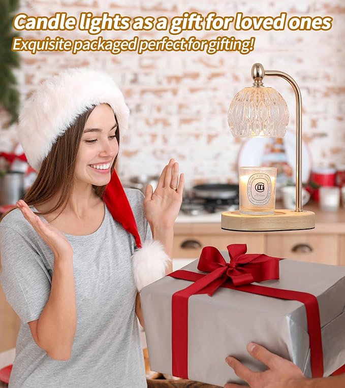 MEIXISUE Candle Warmer Lamp with Timer and Dimmer,Flameless Electric Wax Melt Warmer for Jar Candles With 2 Bulbs,House Warming Gifts,Mother's Day/Birthday/Christmas Gifts For Mom/Wife,Home Decor Lamp