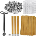 301Pcs Wood Wicks for Candles Making,Wooden Candle Wicks,with Trimmer Natural Crackling Wooden Wicks for DIY Candle Making