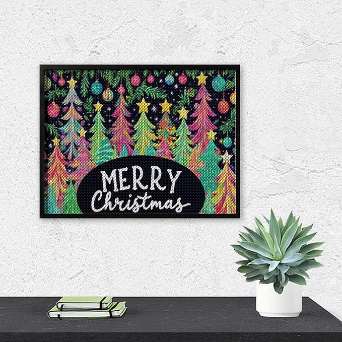 AIVKIEJK Diamond Painting Kits for Adults - Colorful Christmas Tree Painting DIY 5D Full Drill Diamond Dots Paintings with Diamonds Gem Art and Crafts Home Decor 12"x16"