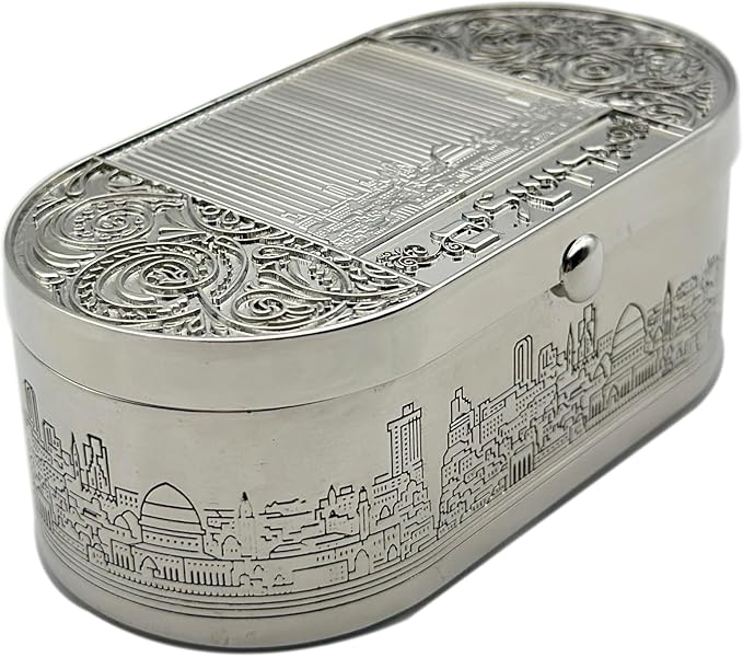 Beautiful Candle Holders that Will Enhance Your Home Décor for Jewish Shabbat or Holidays,A Wonderful Gift for Mother's Day -with Deluxe Engraved Design. (Jerusalem)