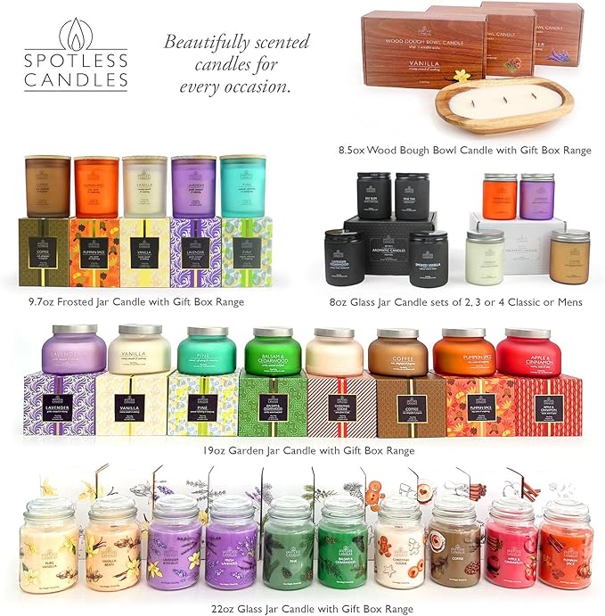 Pine Candle 9.7 oz: 55 Hrs Burn Time - Pine Scented Candles in Frosted Glass Jar with Wooden Crackling Wick in a Luxurious Gold Foil Lined Gift Box