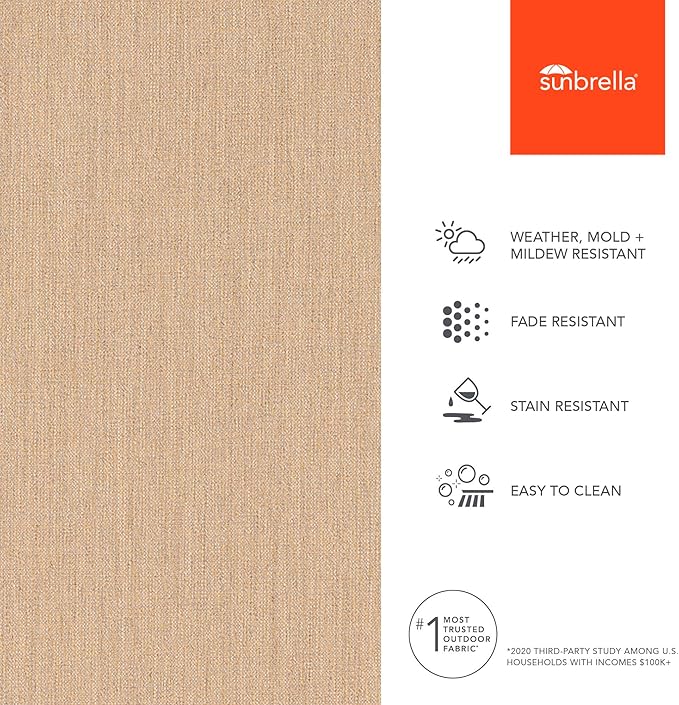 Sunbrella Fabric by The Yard | Official Sunbrella Seller | Indoor or Outdoor Upholstery Fabric for Chairs, Cushions, Drapery, Pillows, Furniture | Cast Sand