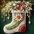 Christmas Sock 5D Special Shape Diamond Art Kits for Beginners, Christmas Winter Theme Diamonds Painting Kits for Adults,DIY Crystal Rhinestones Diamond Paintings for Home Wall Decor 12×12Inch