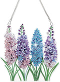 AiYuanzsh Diamond Painting Suncatcher Hanging Kit, Special Shaped Lavender Flowers DIY Diamond Art Pendant for Adults, Window & Wall Decor, 5D Crystal Diamond Art Kit