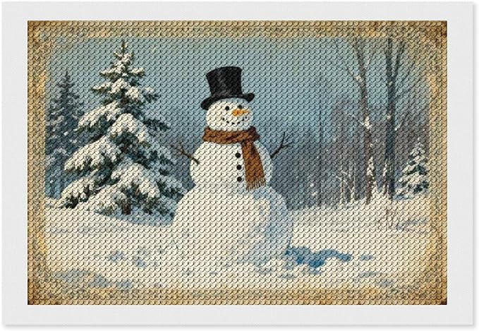AIVKIEJK Diamond Painting Kits for Adults - Christmas Snowman Painting DIY 5D Full Drill Diamond Dots Paintings with Diamonds Gem Art and Crafts Home Decor 8"x12"