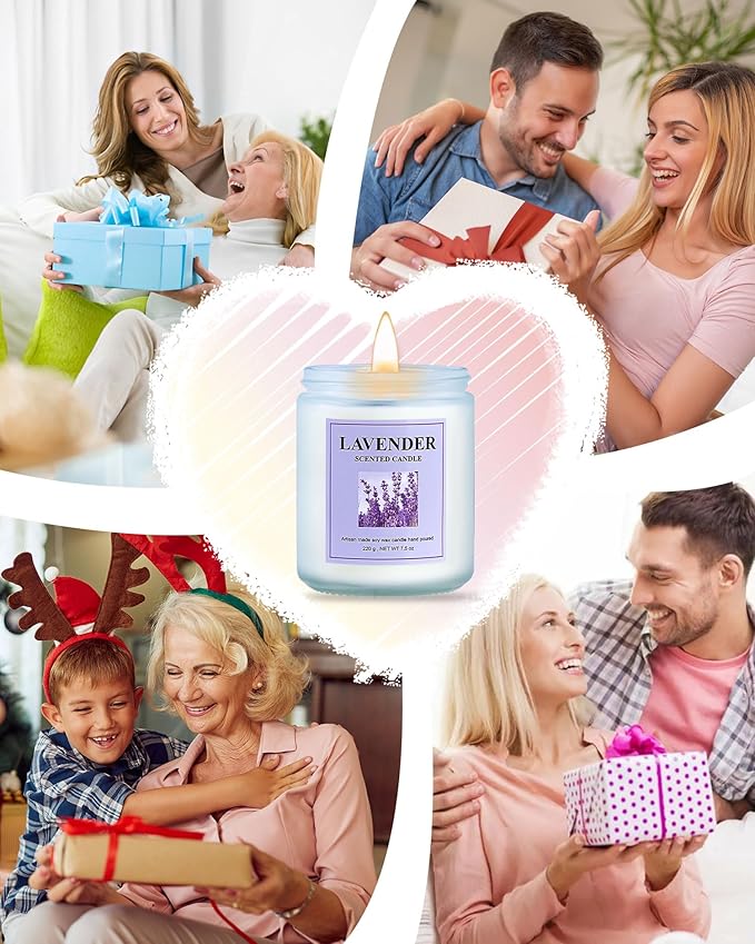4 Pack Lavender Candle Set, 30 oz 200 Hour Home Aromatherapy Jar Candles, Long Lasting Aromatherapy Candles for Bedrooms Yoga Rooms Lounges Gardens Patios Balconies and Camping
