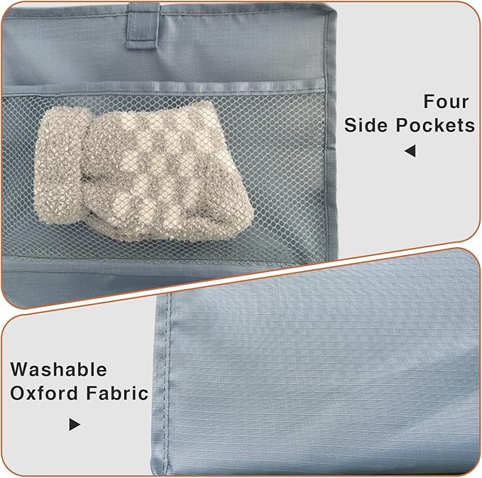 4-Shelf Hanging Closet Organizer and Storage Foldable Hanging Closet Shelves Front Lip Design Washable Hanging Storage, Gray