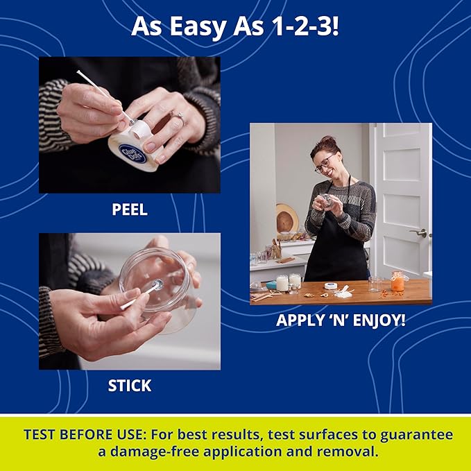 Glue Dots, Candle Dots, Double-Sided, Permanent, 1/2", 3-Pack, 900 Total Dots, Heat-Resistant Adhesive, DIY Candle-Making, Secure Candle-Wick, Liquid Hot Glue Alternative, Clear