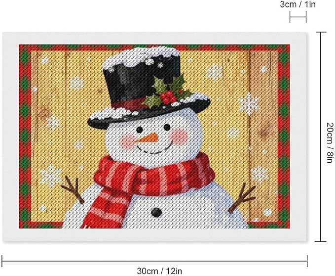 AIVKIEJK Diamond Painting Kits for Adults - Festive Snowman Red Scarf Painting DIY 5D Full Drill Diamond Dots Paintings with Diamonds Gem Art and Crafts Home Decor 8"x12"