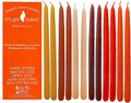 D'light Online Elegant 10" Seasonal Fall Taper Candles Premium Quality - Unscented, Hand-Dipped Tapered, Dripless and Smokeless - Set of 12 (10 Inch, Autumn Foliage)