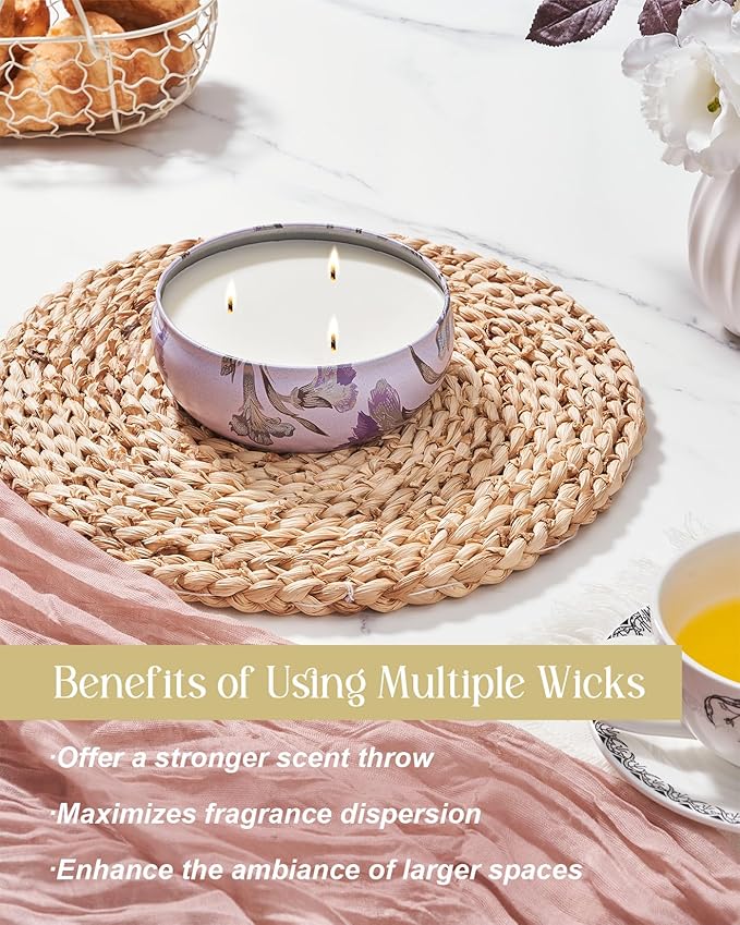 M&SENSE Citrus Berry Scented Candles 12 oz, Large 3 Wick Soy Tin Candle, Over 40 Hour Burning Time, 100% Natural Vegan Wax Relaxing Aromatherapy Aesthetic Candle Gift for Women Men