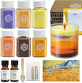 Golden Wheatfield DIY Pearled Candle Sand Set - 11 Oz Sand Wax Beads (6 Colors), 2x10ml Scented Essential Oils, 4 Reusable Wicks, Glass Cup & Spoon, Home Decor & Handmade Gift & Craft Enthusiasts