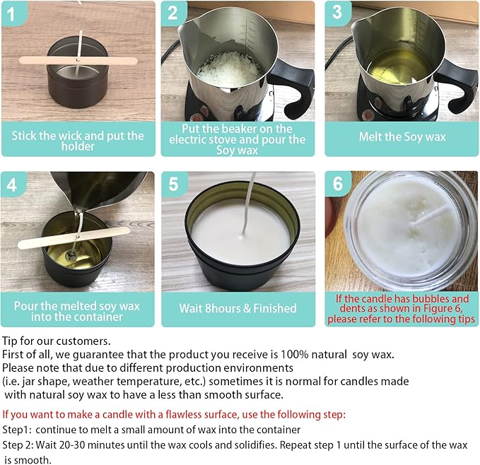 Haccah Complete Candle Making Kit with Wax Melter,Candle Making Supplies,DIY Arts&Crafts Kits Gift for Kids,Beginners,Adults,Including Soy Wax, Electronic Stove,Wicks,Rich Scents, Etc.