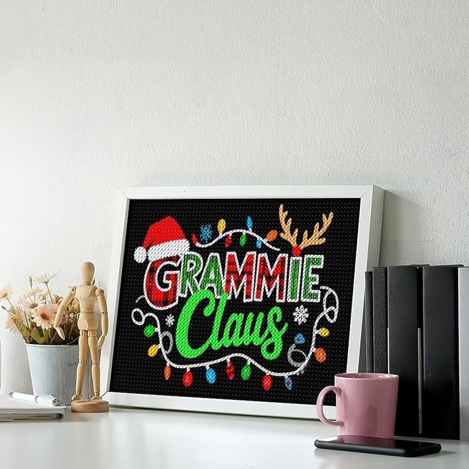AIVKIEJK Diamond Painting Kits for Adults - Grammie Claus Grandma Christmas Xmas Painting DIY 5D Full Drill Diamond Dots Paintings with Diamonds Gem Art and Crafts Home Decor 12"x16"
