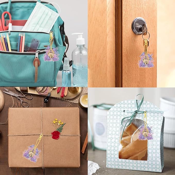 Masendp Purple Bird Diamond Painting Double-Sided Hanging Ornament Set, DIY Irregular Shaped Rhinestone Window Decoration Set, Suitable for Home and Garden Wall Decoration Gifts