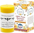 100% Pure Beeswax Pillar Candle – Large 3x6 Inch Handmade Candle with 80-Hour Burn Time – Natural Honey Aroma – Clean & Hypoallergenic – Chemical-Free– Natural Air Purifier – Alternative Imagination