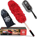 Car Duster Exterior Scratch Free,Car Dust Brush with Extendable Telescoping Handle to Remove Pollen,Dusters for Truck,RV and Motorcycle,Large Mop Head, Wax Cotton Hair，Auto Care