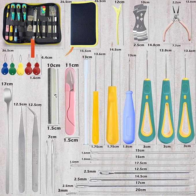 Nimozekd Candle Making Kit, 32 Pieces, Professional Supplies for Adults with Storage Bag, Hook Eye Punch Awl, Long Wicking Needle, Round Nose Pliers