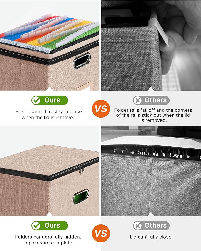 Oterri File Organizer Boxes with Lids, File Box with Mesh Pockets, Document Organizer Box for Letter Size Folders, Zippers Important Document Organizer (Coral, Small-1 Pack Without Folders)