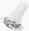 100 Pieces of Cotton Wick with Clips are Used as the Wick for Making Candles They can be Used for Making Soy Wax Paraffin Wax and Beeswax Candles (6 inches)