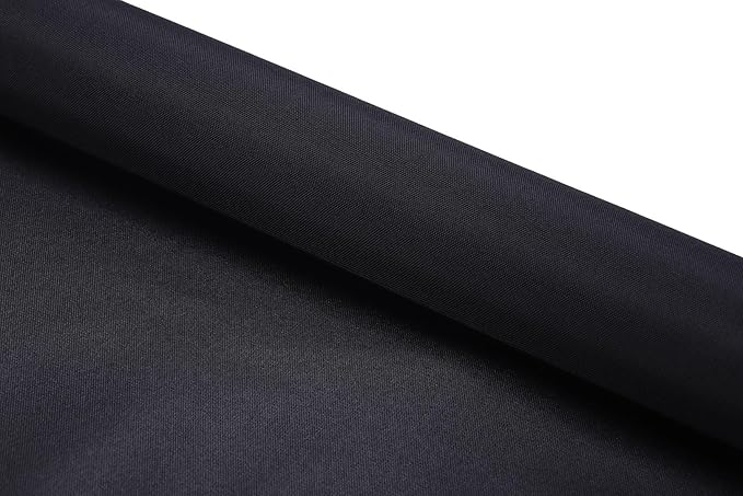 Mybecca Waterproof Canvas Marine Fabric 600 Denier Indoor/Outdoor PU Backing UV Protector Black 1 Yard