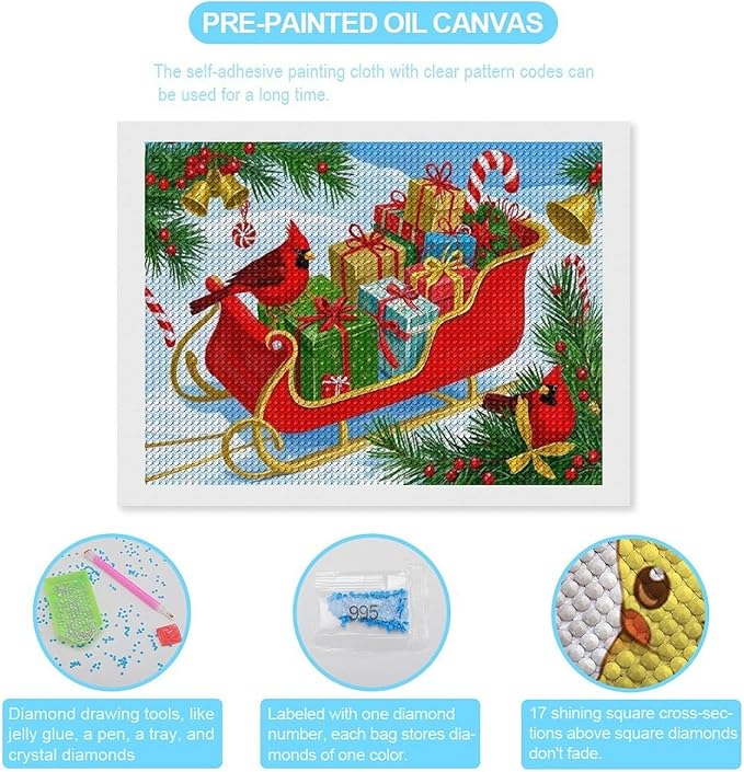 AIVKIEJK Diamond Painting Kits for Adults - Christmas Celebration Halloween Painting DIY 5D Full Drill Diamond Dots Paintings with Diamonds Gem Art and Crafts Home Decor 12"x16"