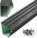 5" Gutter Guards Leaf Protection, Domestic Aluminum Gutter Covers 5 Inch (100 Feet, Black)