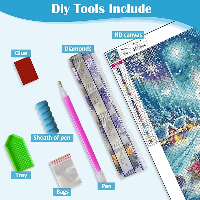 Winter Christmas Candle Tree Diamond Painting Kits for Adults, 5D Diamond Art Kits for Adults Beginners,DIY Full Round Drill Diamond Dot Painting Gem Art Kits for Adult,Home Wall Decor 13.8x13.8 Inch
