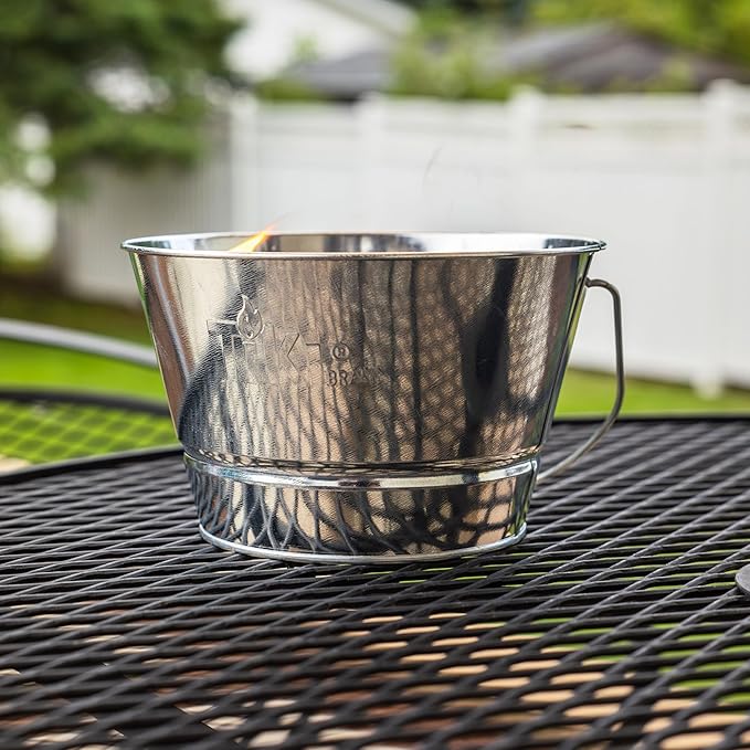 TIKI Citronella Candle 28-Ounce – Triple Wick Metal Bucket with Lid (Silver) – Long-Lasting Outdoor Candle for Patio, Deck, Garden, Backyard & Camping