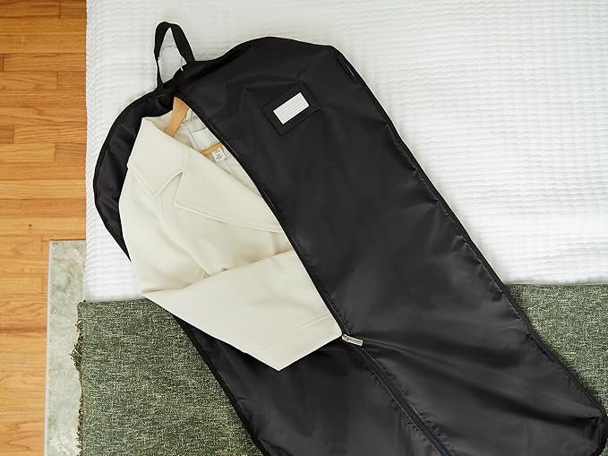 Covermates Keepsakes Garment Bag Set for Closet Storage and Travel – Breathable Suit and Dress Bags with ID Window and Carrying Handles – Heavy-Duty Hanging Wardrobe Protection Set, Black