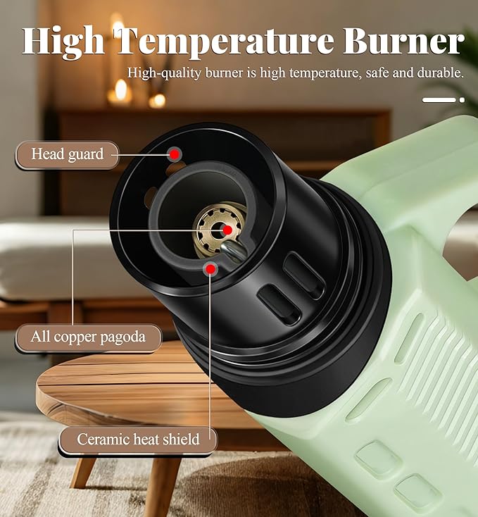 4 Pack of Torch Lighter, Windproof & Adjustable Jet Flame, with Visible Window & Safety Lock, Long Butane Gas Refillable Lighters for Candle, Grill, Camping (NO Gas)