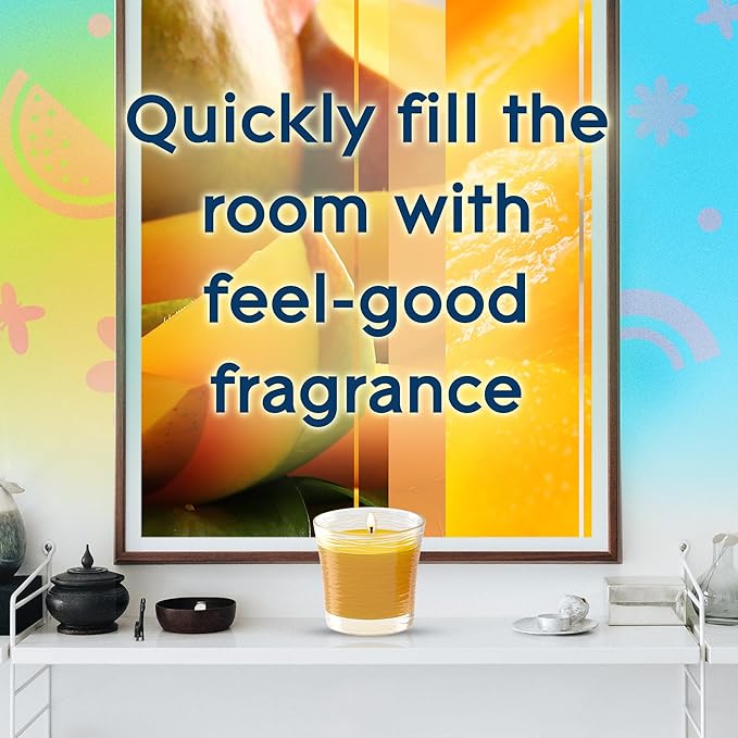 Glade Candles, Mighty Mango Limited Edition, Fragrance Infused with Essential Oils, 8.16 oz Total, 2 Pack