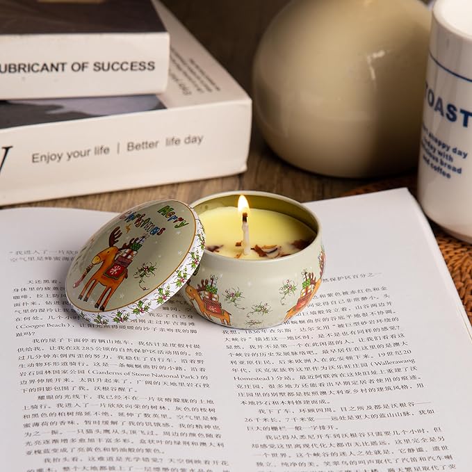 4PCS Scented Candle Set (Lavender, Lemon, Rose, Freesia) - Soy Wax Aromatherapy Candles for Home, Women's for Yoga, Bath, Relaxation and Stress Relief