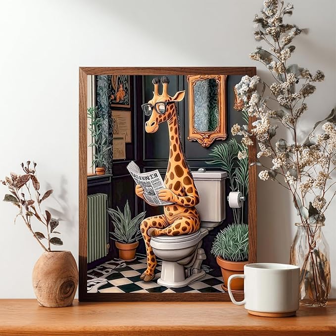 Reivworl Giraffe Diamond Art Kits for Adults, Giraffe Diamond Painting Kits, Gem Art Kit for Gifts and Home Interior Decor 12x16 Inch