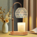 Candle Warmer Lamp with Timer Dimmable, Round Transparent Glass Wax Warmer Lamp with Iridescent Color Finish, Adjustable Height for Jar Candles, Birthday & House Warming Gift for Women