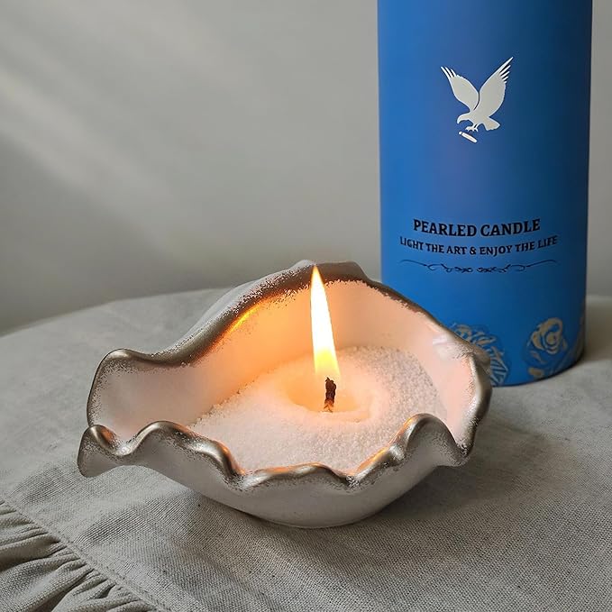18oz(1.1lb) Pearled Candle with 30 Wicks-MANNYCOM Cozy Musk Haven White Scented Candles-Refillable Pearl Waxs-Smokeless Burns up to 110 Hours for Wedding Decor and Crafts