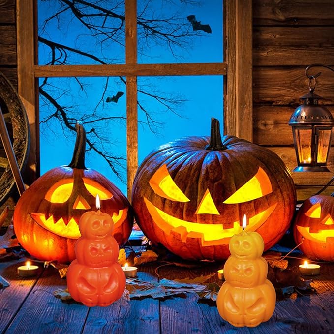 3D Pumpkin Candle Mold Halloween Resin Casting Silicone Mold for DIY Aromatherapy Candles Wax Plaster Polymer Clay Decoration