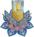 5D DIY Diamond Art Painting PVC Flower Candle Holders Tealight/Tea Light/Votive Candle Holder, for Table Centerpiece Home Décor Party Wedding Dinning-Flower-7
