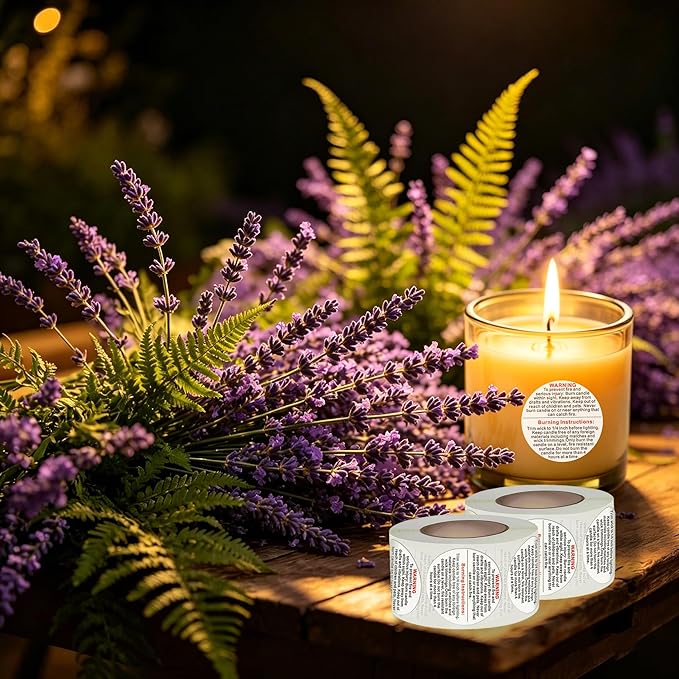 Candle Warning Labels: 2000PCS Candle Wick Stickers 1 Inch Small Candles Jars Safety Stickers Warning Labels for Candles Making Supplies