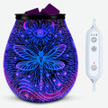 Leyoue 3D Glass Fireworks Electric Wax Melt Warmer with PTC Heating Plate 7 Colors LED Changing Light Wax Burner Melter Fragrance Warmer for Home (Dragonfly)