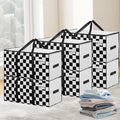 Extra Large Moving Bags Heavy Duty Storage Bags with Zipper Handles, BETU 6 Pack Clothes Storage Totes Bins Packing Moving Boxes, Moving Supplies for College Dorm Essentials, Space Saving,White Plaid