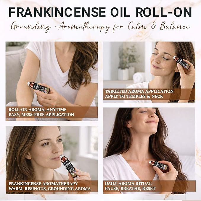 Frankincense Roll On – Pre-Diluted Frankincense Oil Essential Oil for Joints, Muscles & Skin Care, Aromatherapy Roller, Frankincense Roller Ball, Fast Absorbing Formula by Fiora Naturals