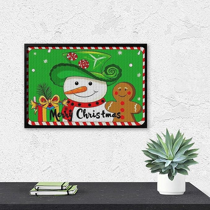 AIVKIEJK Diamond Painting Kits for Adults - Christmas Snowman Gingerbread and Candy Painting DIY 5D Full Drill Diamond Dots Paintings with Diamonds Gem Art and Crafts Home Decor 8"x12"