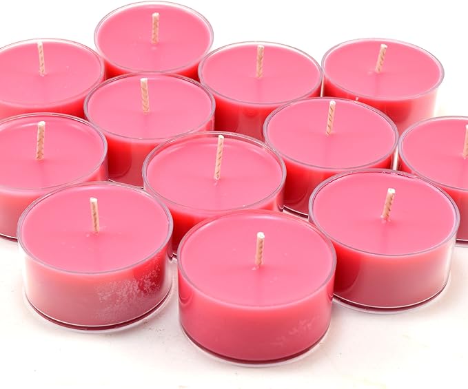 Rose Petals Scented - 12 Pack - Scented Tealight Candles - Soy Beeswax Blend - Handmade in The USA - Candeo Candle - Floral and Spring Scents